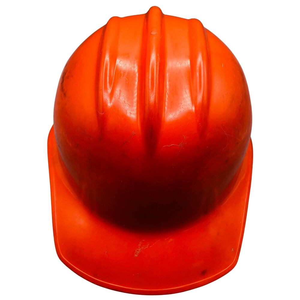 Vtg Orange Hard Boiled Hard Hat plastic